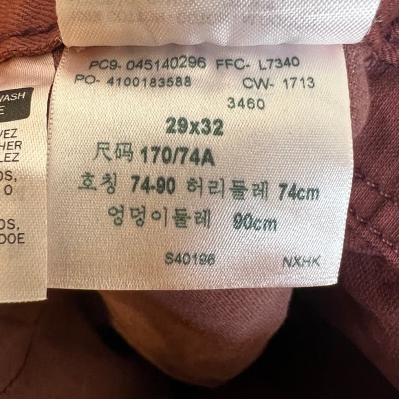 Levi’s Maroon 514 Straight Leg Jeans Men’s Casual NWT 29x32 0296 Red - Picture 11 of 11